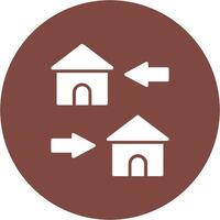 Change Of Housing Glyph Multi Circle Icon vector