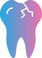 Broken Tooth Glyph Gradient Icon Design vector