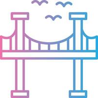 puente línea degradado icono diseño vector