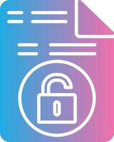 Unsecure File Glyph Gradient Icon Design vector