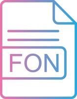 FON File Format Line Gradient Icon Design vector