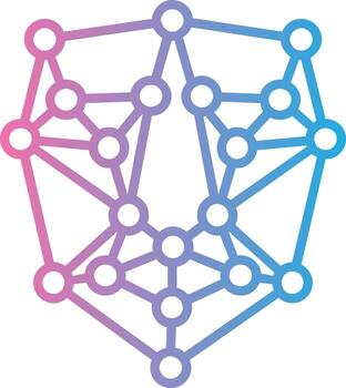 artificial inteligencia línea degradado icono diseño vector