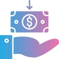 Receive Money Glyph Gradient Icon Design vector