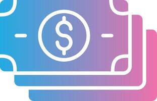 Banknotes Glyph Gradient Icon Design vector