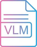 VLM File Format Line Gradient Icon Design vector