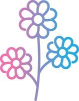 Flower Line Gradient Icon Design vector