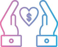 Chrity Donation Line Gradient Icon Design vector