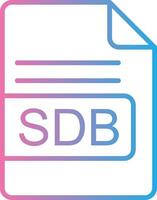 sdb archivo formato línea degradado icono diseño vector