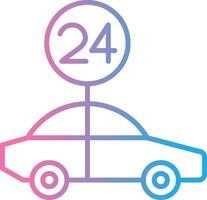 24 Hours Support Line Gradient Icon Design vector