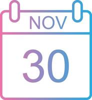 November Line Gradient Icon Design vector