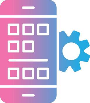 solicitud desarrollo glifo degradado icono diseño vector