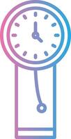 Clock Line Gradient Icon Design vector