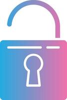 Door Lock Glyph Gradient Icon Design vector