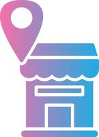 Shop Location Glyph Gradient Icon Design vector