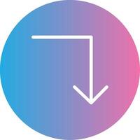 Turn Down Glyph Gradient Icon Design vector