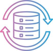 datos sincronización línea degradado icono diseño vector