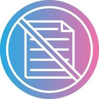 Prohibited Sign Glyph Gradient Icon Design vector
