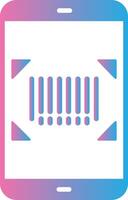 Barcode Scan Glyph Gradient Icon Design vector