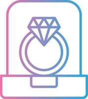 Diamond Ring Line Gradient Icon Design vector