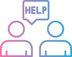 Ask For Help Line Gradient Icon Design vector