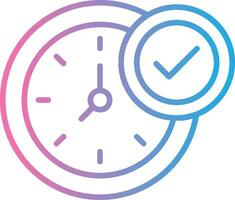 Clock Line Gradient Icon Design vector