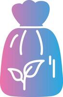 Bio Garbage Bag Glyph Gradient Icon Design vector