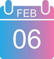 February Glyph Gradient Icon Design vector