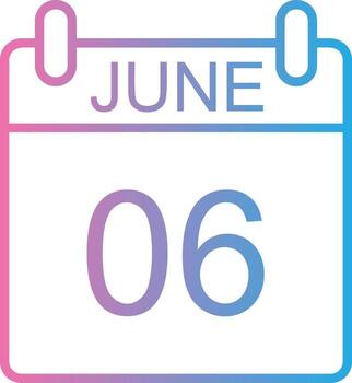 June Line Gradient Icon Design vector