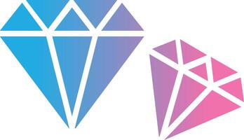 diamante glifo degradado icono diseño vector
