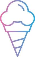 Cone Ice Cream Line Gradient Icon Design vector