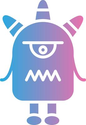 Monster Glyph Gradient Icon Design