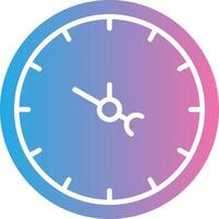 Clock Glyph Gradient Icon Design vector