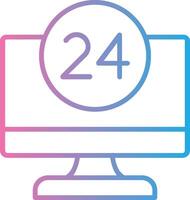 24 Hour Line Gradient Icon Design vector
