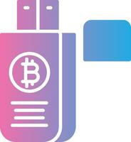 bitcoin conducir glifo degradado icono diseño vector