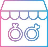 Rings Shop Line Gradient Icon Design vector