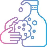 Hand Wash Line Gradient Icon Design vector