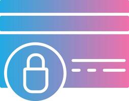 Locked Card Glyph Gradient Icon Design vector