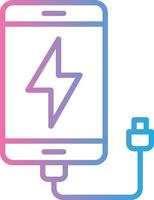 Charging Line Gradient Icon Design vector