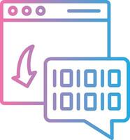 Binary Code Line Gradient Icon Design vector