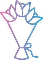 Hand Bouquet Line Gradient Icon Design vector