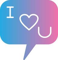 I Love You Glyph Gradient Icon Design vector