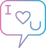 I Love You Line Gradient Icon Design vector