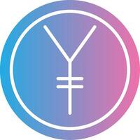 Yen Glyph Gradient Icon Design vector