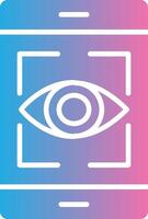 Eye Recognition Glyph Gradient Icon Design vector
