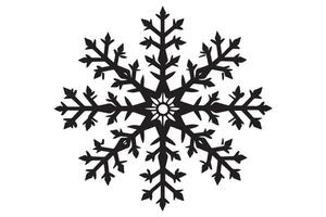 snowflake winter black silhouette vector