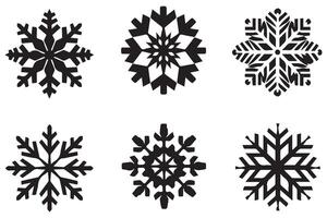 snowflake winter black silhouette on white background vector