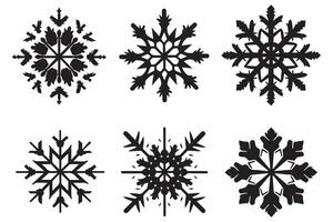 copo de nieve invierno negro silueta en blanco antecedentes vector