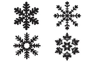 copo de nieve invierno negro silueta en blanco antecedentes vector