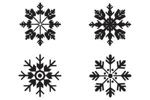 snowflake winter black silhouette on white background vector