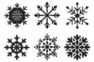 snowflake winter black silhouette on white background vector